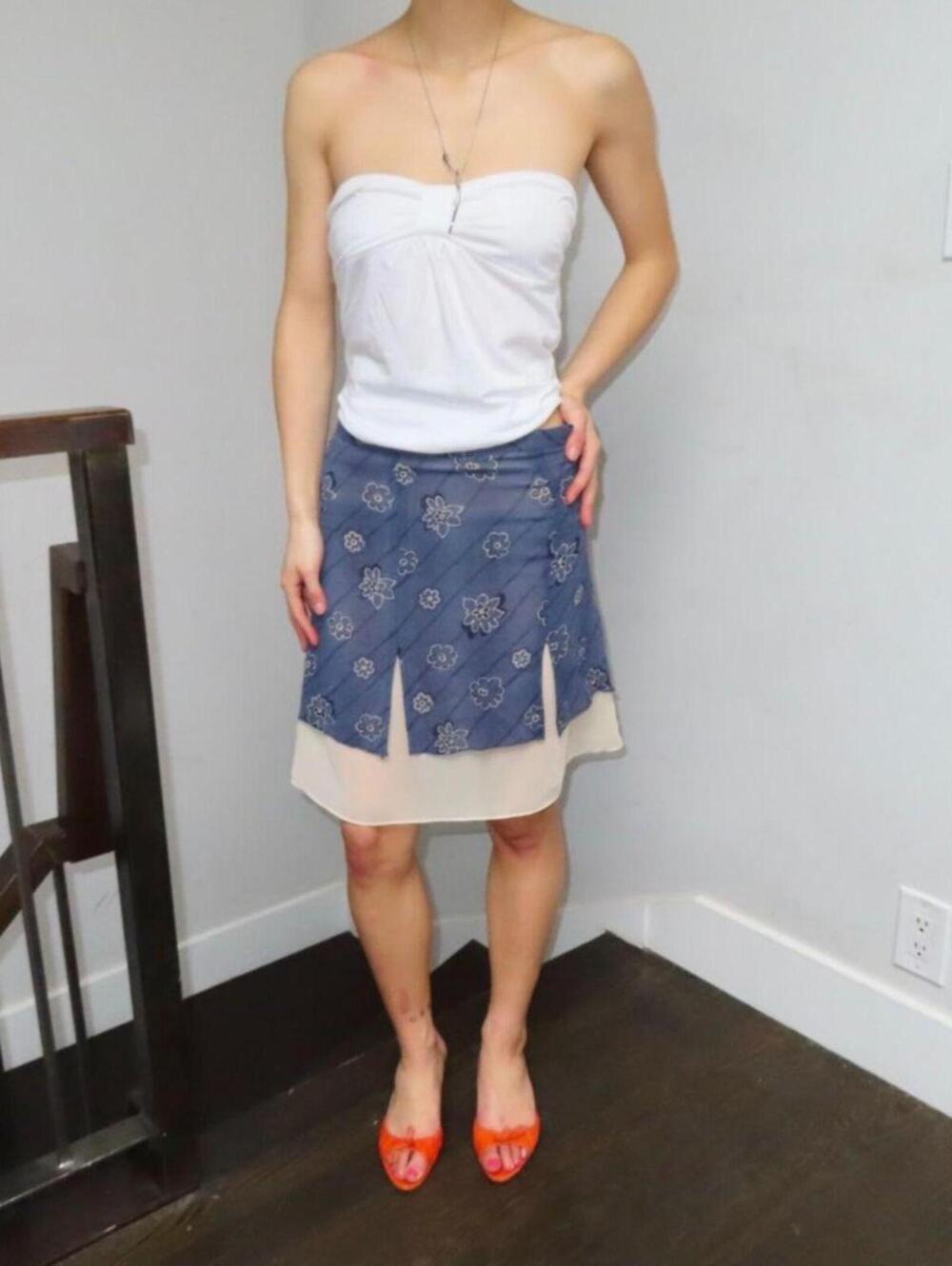 Women's Blue and Multi Skirt